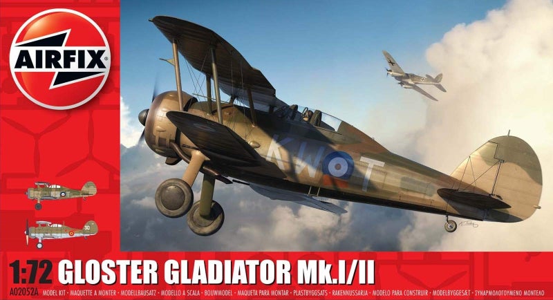 Airfix Gloster Gladiator MK I/MK II 1:72 WWII Military Aviation Plastic Model Kit - Image 1