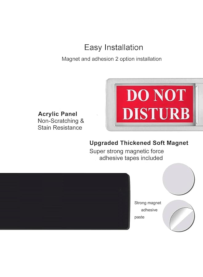 erorex Do Not Disturb Sign Welcome Please Knock Office Decor Do Not Disturb Door Hanger Sign Alternative In A Meeting Sign For Office Door 7 X 2 Inch Magnetic Sliding Door Sign. - Image 2