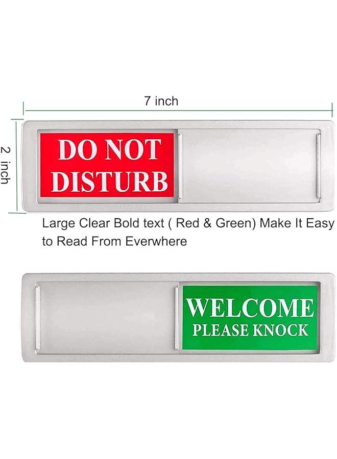 erorex Do Not Disturb Sign Welcome Please Knock Office Decor Do Not Disturb Door Hanger Sign Alternative In A Meeting Sign For Office Door 7 X 2 Inch Magnetic Sliding Door Sign. - Image 3