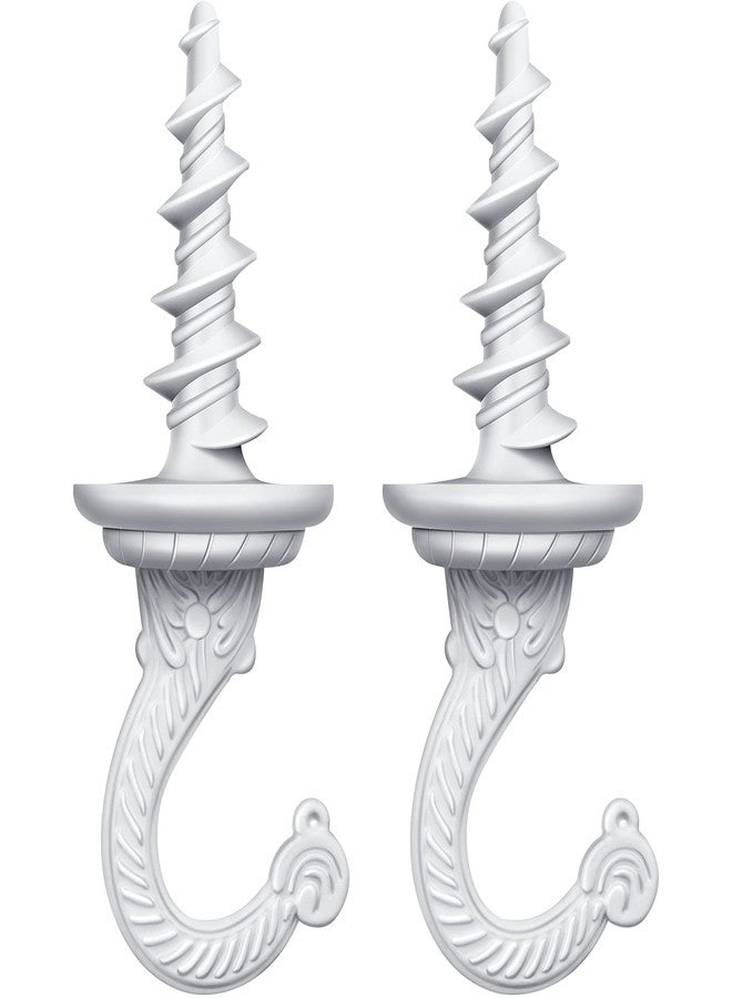 Ripeng 2 Pieces Swag Ceiling Hooks Wall Hook Heavy Duty Swag Hook Indoor Outdoor for Hanging Plants Chandelier (White) - Image 1