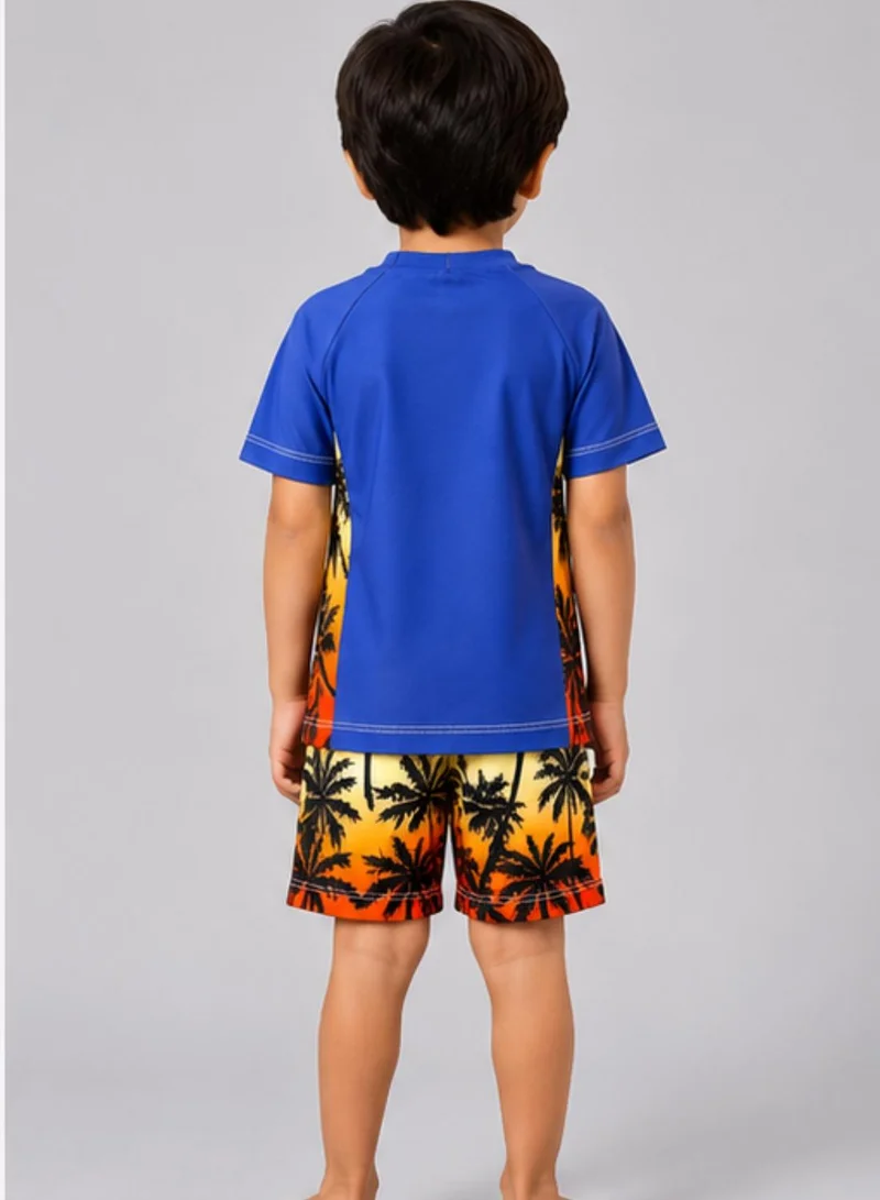 بيبي كلو Boys Sea Sun Print T-Shirt Shorts 2 Piece Swim Set