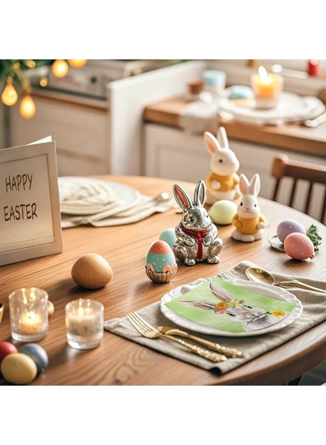 WRAPAHOLIC 25Pcs Easter Napkins - 3-Ply Adorable Easter Rabbits Disposable Luncheon Paper Napkins for Easter, Baby Shower, Spring Party Supplies - 6.5 x 6.5 In - Image 5