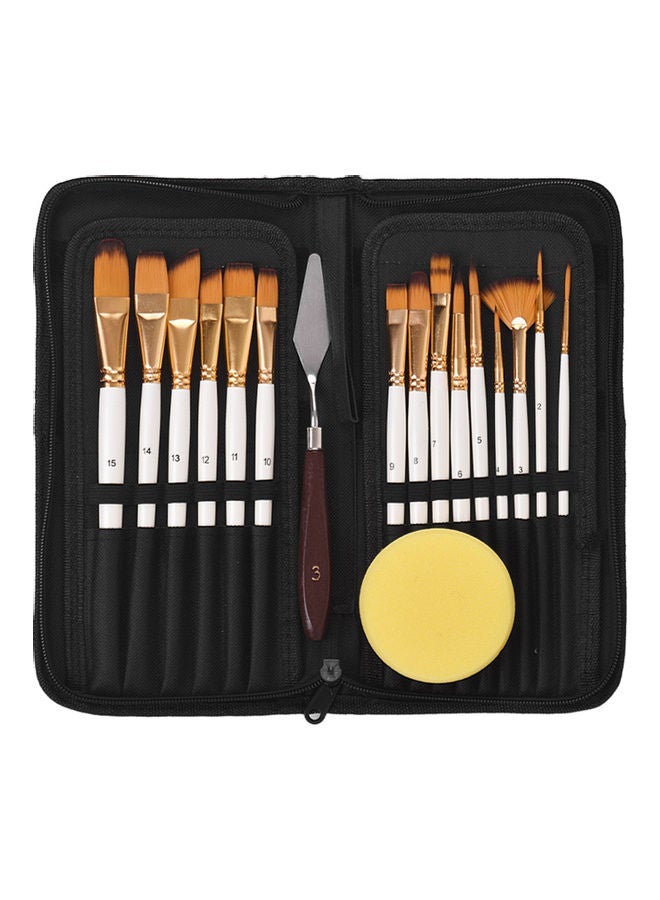 NIBEMINENT 18-Piece Paint Brush Set Black/White - Image 1