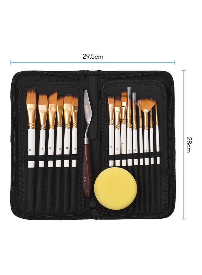 NIBEMINENT 18-Piece Paint Brush Set Black/White - Image 2
