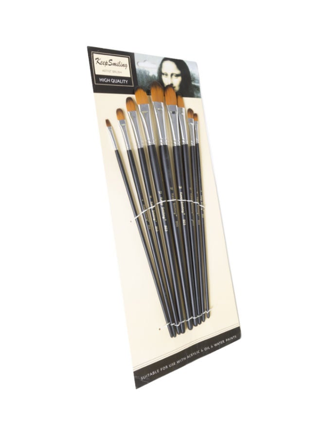 Keep Smiling Cat Tongue Paint Brush Set, 9 Pieces, 56-21 - Image 1