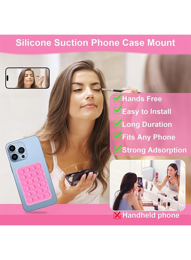 HY 12 Pcs Silicone Suction Phone Case Mount,Non Slip Suction Cup Phone Mount,Hands-Free Sticky Cell Phone Grip for Selfies and Videos,Silicon Adhesive Phone Stand Sticky for Cell Phone  - Image 2
