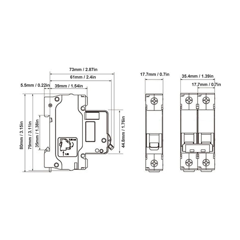 2P 25A 500V DC قاطع دائرة PV للحماية من الزيادة في التحميل نظام مغناطيسي بناء معياري - Image 3