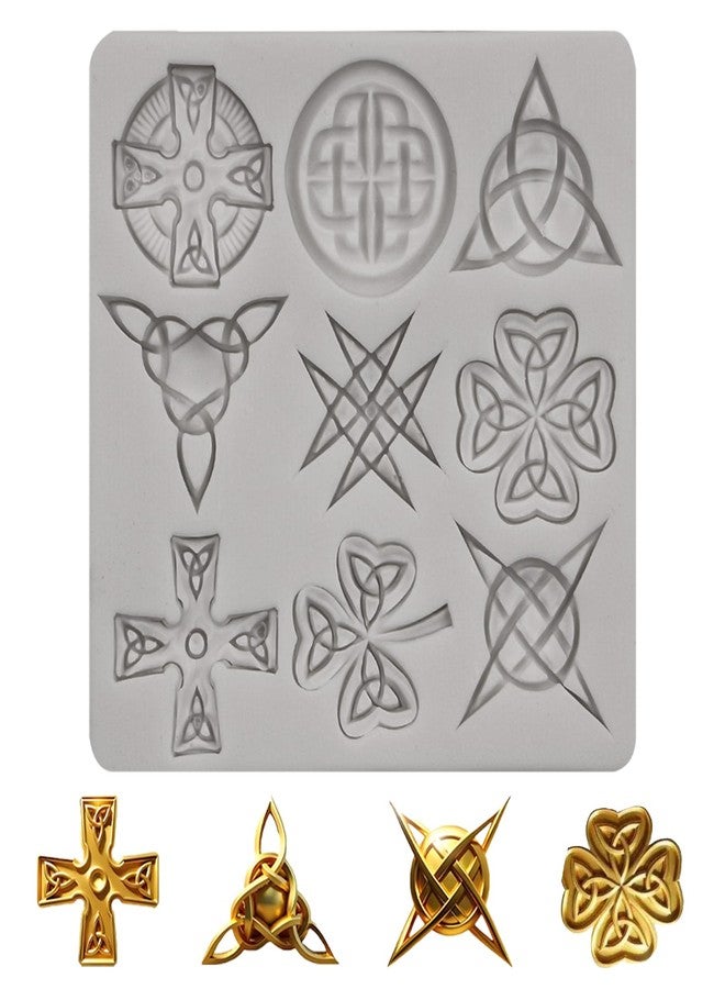 Xcake Lcook Geometric Fondant Molds Celtic Knot Silicone Mold for Cake Decoration Chocolate Candy Cupcake Topper Sugar Gum Paste Polymer Clay Jewelry Craft Making - Image 1