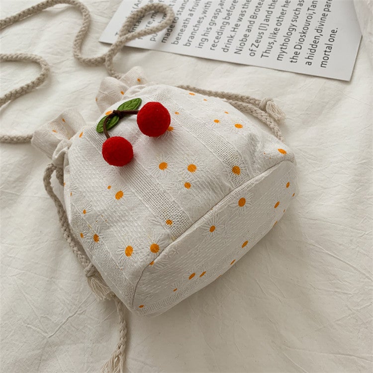 Summer Small Bag 2020 New Crossbody Bag Female Student Ins Forest Literary Canvas Bag Single Shoulder Bucket Bag Trendy - Image 3