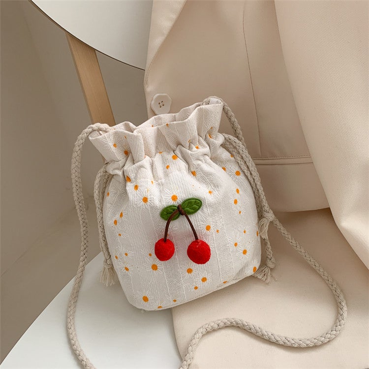 Summer Small Bag 2020 New Crossbody Bag Female Student Ins Forest Literary Canvas Bag Single Shoulder Bucket Bag Trendy - Image 1