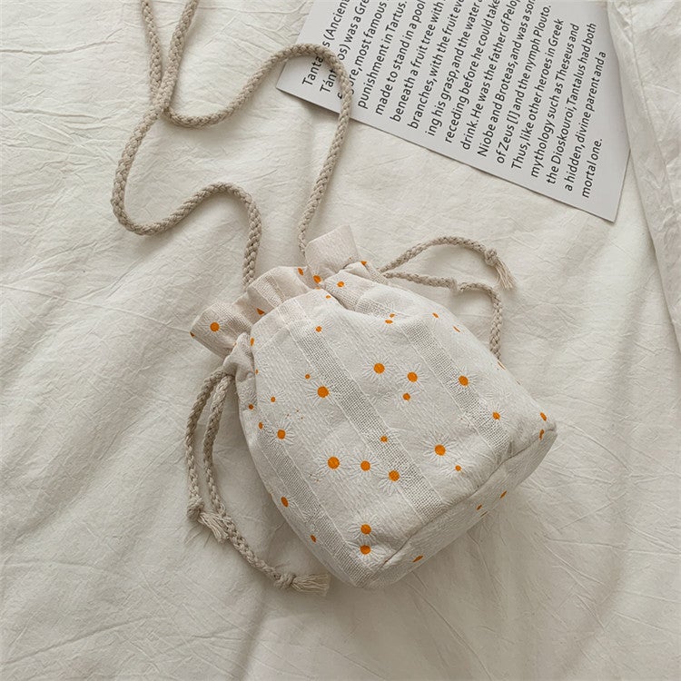 Summer Small Bag 2020 New Crossbody Bag Female Student Ins Forest Literary Canvas Bag Single Shoulder Bucket Bag Trendy - Image 2