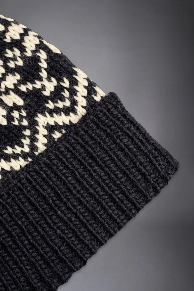 Doppelganger Blue Men's cap with pompom - White/DK Blue for Men | Best Price UAE