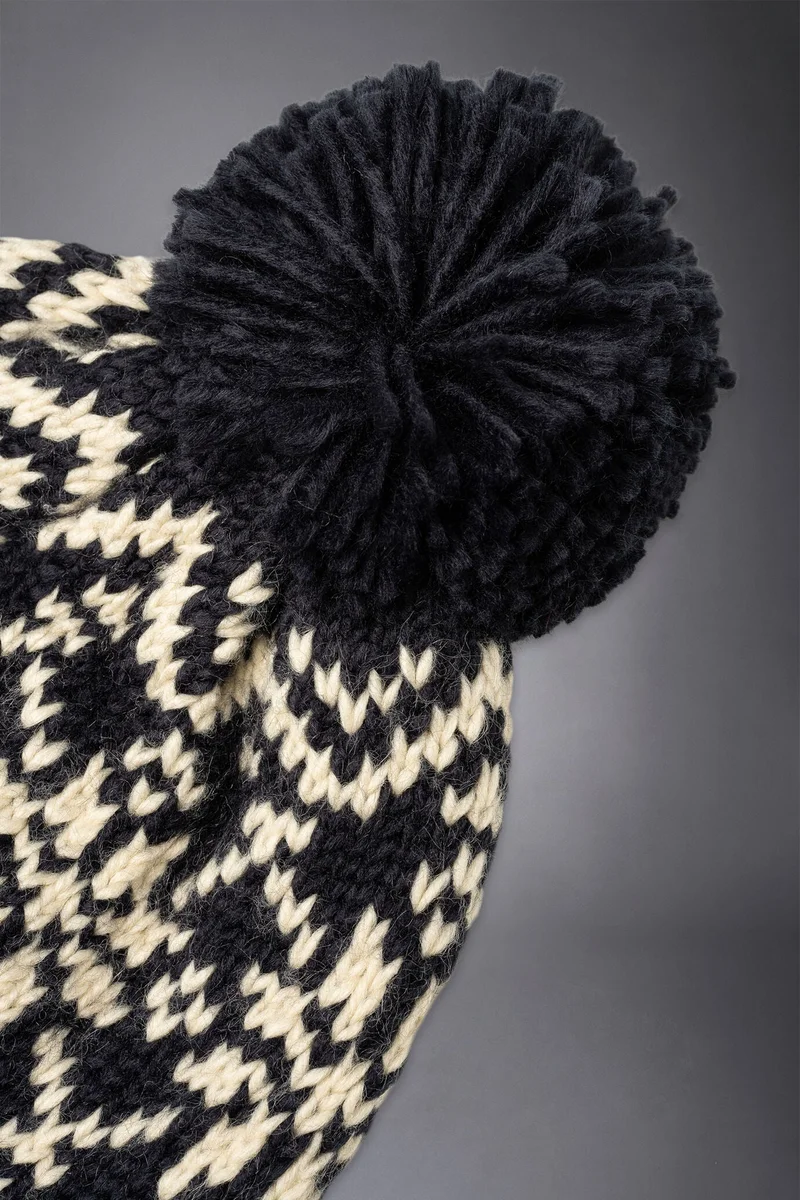 Doppelganger Blue Men's cap with pompom - White/DK Blue for Men | Best Price UAE