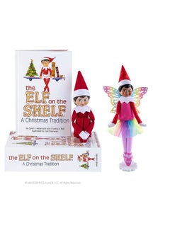 The Elf on the Shelf Scout Girl (Light Tone/Blue Eyed Girl) With Magifreez Rainbow Snow Pixie  - Image 1