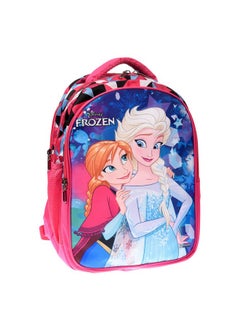 Kuber Industries Kuber Industries School Bag For Girls, Boys|Disney Frozen Print Kids School Bag|3 Compartment With Durable Zip (Pink)  - Image 1