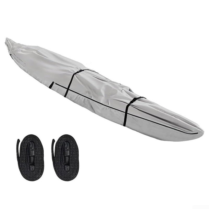 420D Oxford Waterproof Full Coverage Kayak Cover With UV Protection Storage Bag Grey 16FT - Image 2