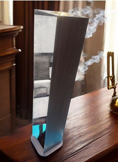 fan baytk Brown wood incense burner with silver acrylic plain mirror  - Image 3