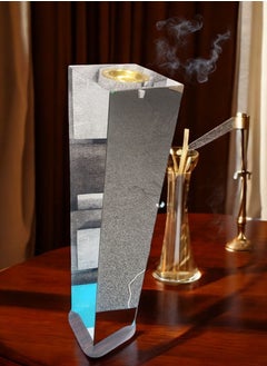 fan baytk Brown wood incense burner with silver acrylic plain mirror  - Image 4