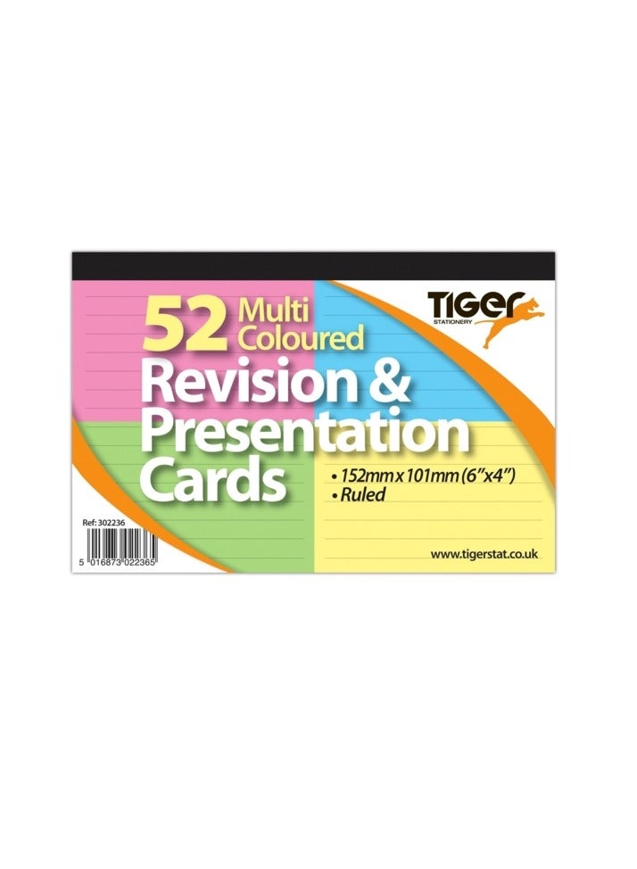 TIGER REVISION CARD RULED COLORED 6X4" 52 SHEETS - Image 2