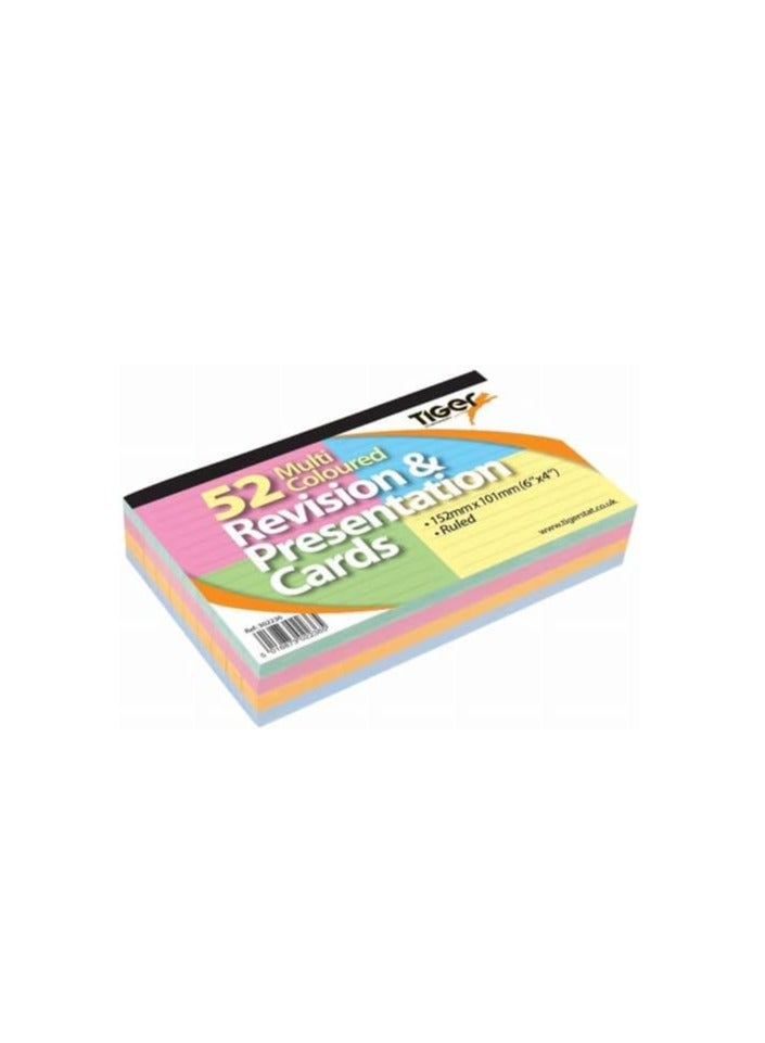 TIGER REVISION CARD RULED COLORED 6X4" 52 SHEETS - Image 1
