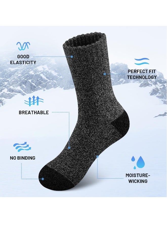 Thick Wool Socks for Mens, Size 36-47 (7-12), Warm Winter Soft Thermal Socks, Cozy Winter Socks for Mens Gifts (5 Pairs) - Image 3