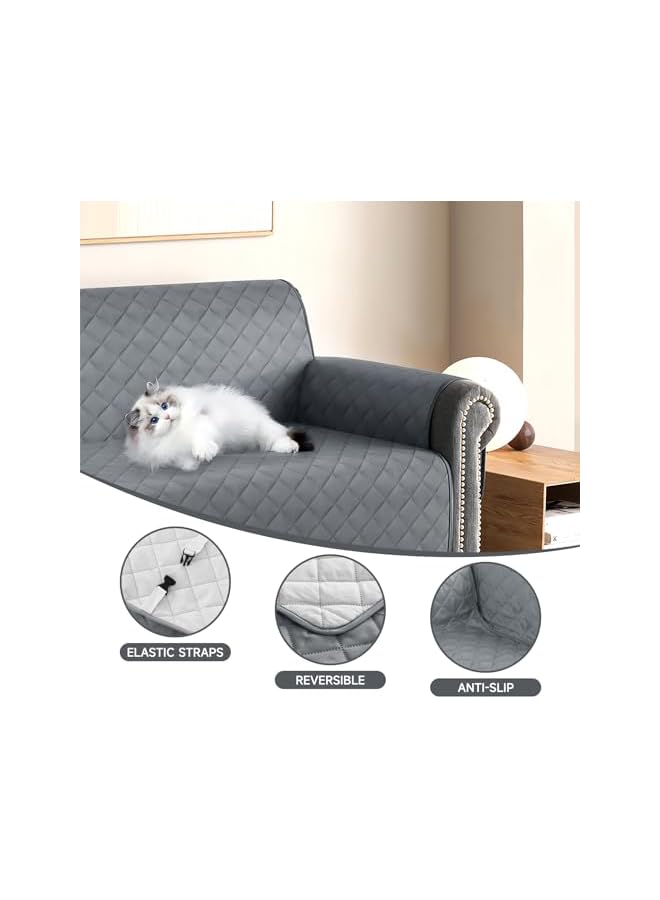 Green Tiger Sofa Cover, High Stretch Sofa Slipcover Elastic Fabric Couch Cover with Non Skid Foam and Elastic Bottom, Suitable for 1/2/3/4 Seater (Grey, 2-3 Seater 51-76 In) - Image 4