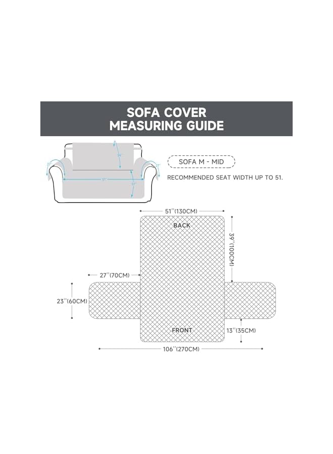 Green Tiger Sofa Cover, High Stretch Sofa Slipcover Elastic Fabric Couch Cover with Non Skid Foam and Elastic Bottom, Suitable for 1/2/3/4 Seater (Grey, 2-3 Seater 51-76 In) - Image 5