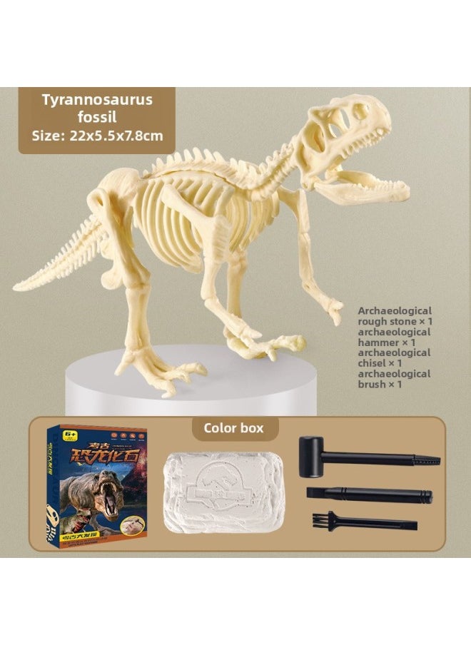 Archaeological Excavation Toys (wholesale) Dinosaur Fossils Science And Education Children's Handmade Diy Digging Gem Treasure-Color:Tyrannosaurus Rex (Hard Color Box Edition)  - Image 1