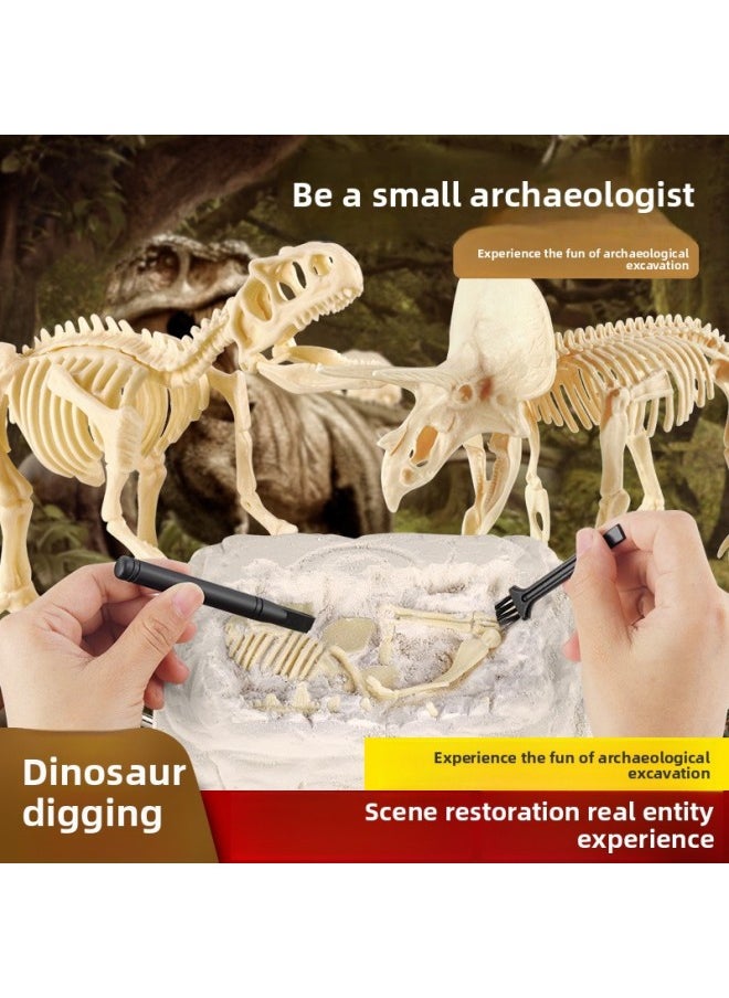 Archaeological Excavation Toys (wholesale) Dinosaur Fossils Science And Education Children's Handmade Diy Digging Gem Treasure-Color:Tyrannosaurus Rex (Hard Color Box Edition)  - Image 2