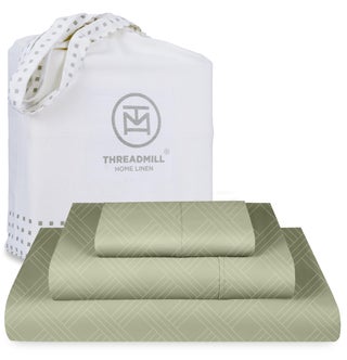 Threadmill Twin Sheets for Twin Mattress | 800 Thread Count Jacquard Celine Sage Green Sheets | 100% Cotton 3 Piece Bed Sheets | Extra Long Staple Cotton | Cotton Sheets with Elasticized Deep Pocket - pzsku/Z1AB0124318CEBDC438A4Z/45/1749668499/1d4fcd87-0f5f-45fb-97ee-84b1104c559e