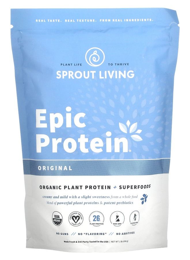 Sprout Living Epic Protein Organic Plant Protein + Superfoods Original 1 lb (456 g) 