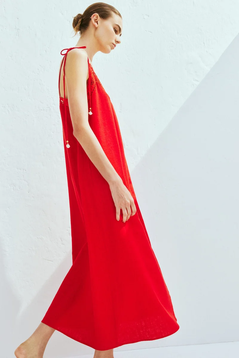 H&M Broderie anglaise tie-strap dress