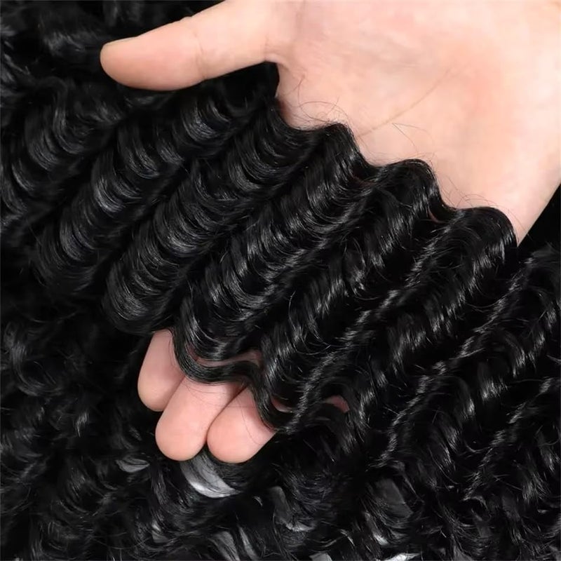 VIOLET 12A Human Hair Bundles 18 20 22 Inch Deep Wave Bundles Human Hair 100% Unprocessed Brazilian Virgin Deep Curly Weave 3 Bundles Hair Extensions for Women Natural Color - Image 4