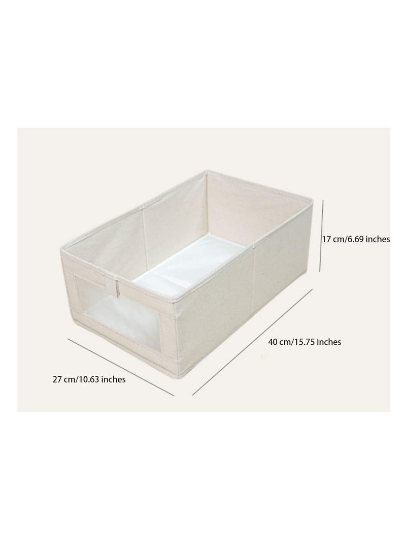 DUNISO 2 Pack Wardrobe Clothes Organizers, Foldable Drawer with Mesh Window and Handle, Closet Organizer and Storage for Clothing, Jeans, Leggings, Sweaters(Beige) - Image 4