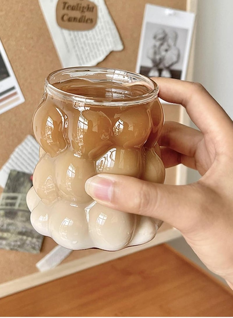 Glass Grape Cups 350ml - 2 pcs- Clear Ribbed Cocktail Glasses | Creative Wave Shape Glasses Vintage Drinking Glassware Iced Coffee Juice - Image 4