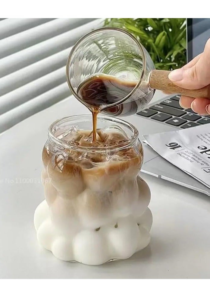 Glass Grape Cups 350ml - 2 pcs- Clear Ribbed Cocktail Glasses | Creative Wave Shape Glasses Vintage Drinking Glassware Iced Coffee Juice - Image 3