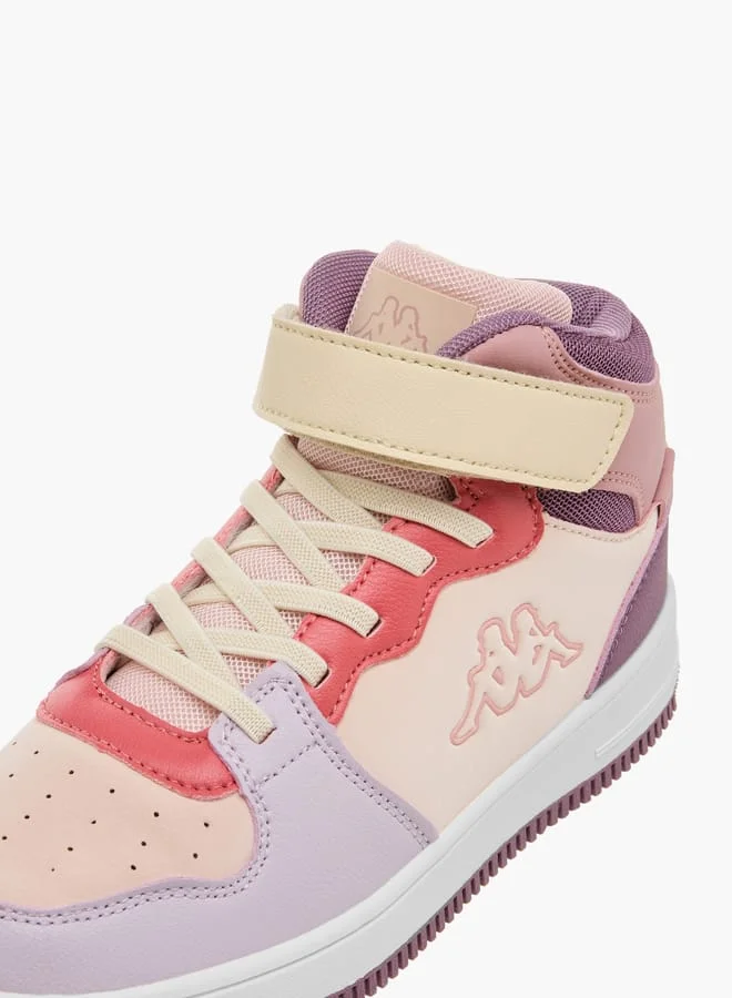 Kappa Girls' Panelled High Top Sneakers with Hook and Loop Closure