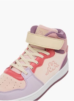 Kappa Girls' Panelled High Top Sneakers with Hook and Loop Closure  - Image 4