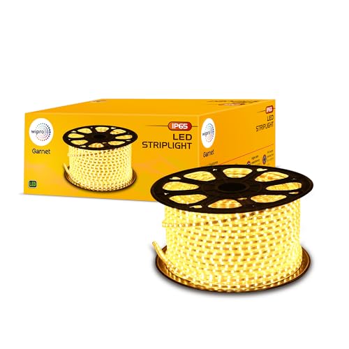 Wipro Garnet 50 mtr LED Strip Light| 144 LEDs/mtr | Warm White | IP65-Waterproof | Flexible Rope Light for Outdoor & Indoor Decoration for Diwali, Christmas|Strip for Balcony, False Ceiling|Pack of 1 - Image 1