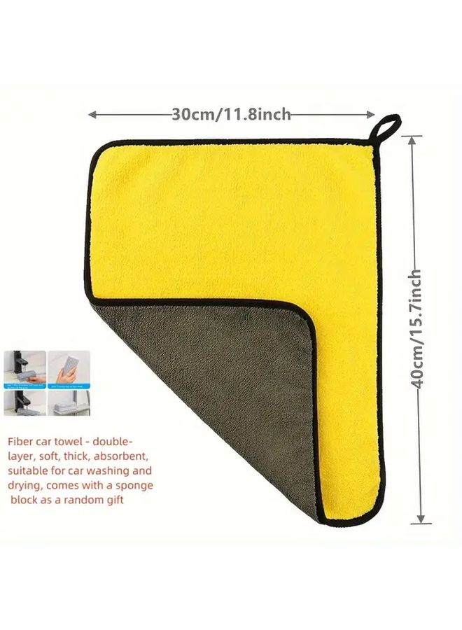 Double Layer Microfiber Car Towel 11 8 X15 7 Inch Soft Thick Absorbent Scratch Free - Image 1