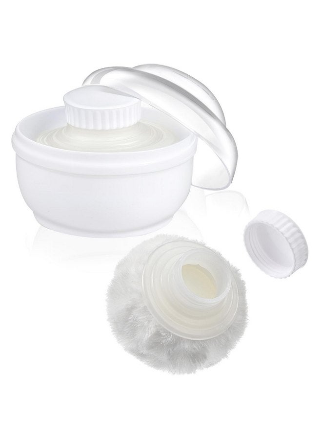 Sibba Storage Body Powder Container, 3.15 Inch Powder Puff with Container, Fluffy Body After-Bath Powder Case, Baby Care Talcum Powder Puff Box with Hand Holder - Image 1