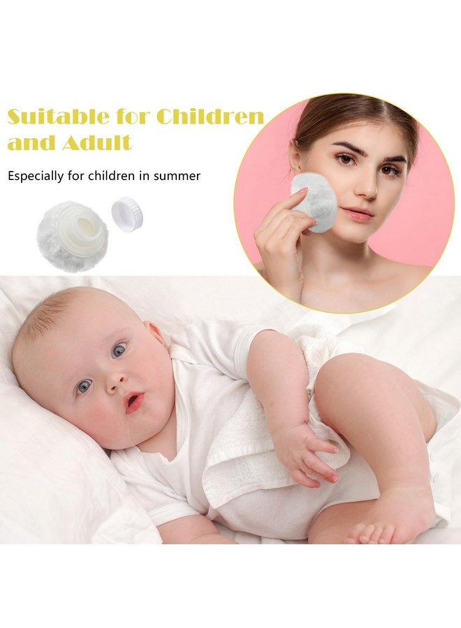 Sibba Storage Body Powder Container, 3.15 Inch Powder Puff with Container, Fluffy Body After-Bath Powder Case, Baby Care Talcum Powder Puff Box with Hand Holder - Image 5