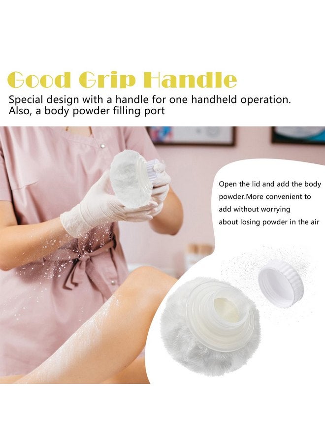 Sibba Storage Body Powder Container, 3.15 Inch Powder Puff with Container, Fluffy Body After-Bath Powder Case, Baby Care Talcum Powder Puff Box with Hand Holder - Image 3