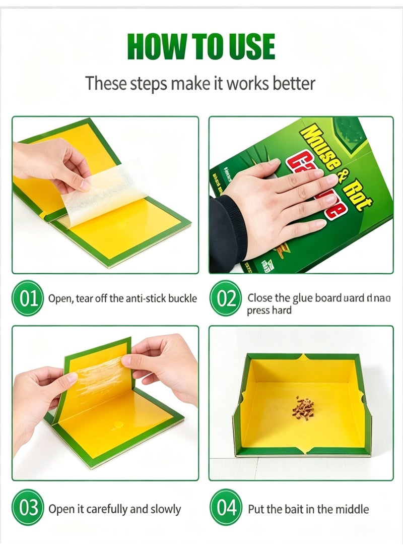 Naxifly 5-Pack Mouse Rat Glue Trap, Mouse Rat Strong Adhesive Sticky Glue Traps Powerful Non-Toxic Easy To Set Disposable Mice Catcher Pad - Image 5