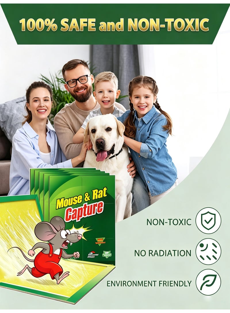 Naxifly 5-Pack Mouse Rat Glue Trap, Mouse Rat Strong Adhesive Sticky Glue Traps Powerful Non-Toxic Easy To Set Disposable Mice Catcher Pad - Image 2