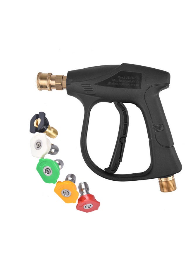 High-pressure Car Wash Water Gun, Car Wash Machine Water Nozzle, 5-color Spray Nozzle, Spray Gun M22 Inner 14 Copper Valve, Cleaning Machine Water Gun Head - Image 3