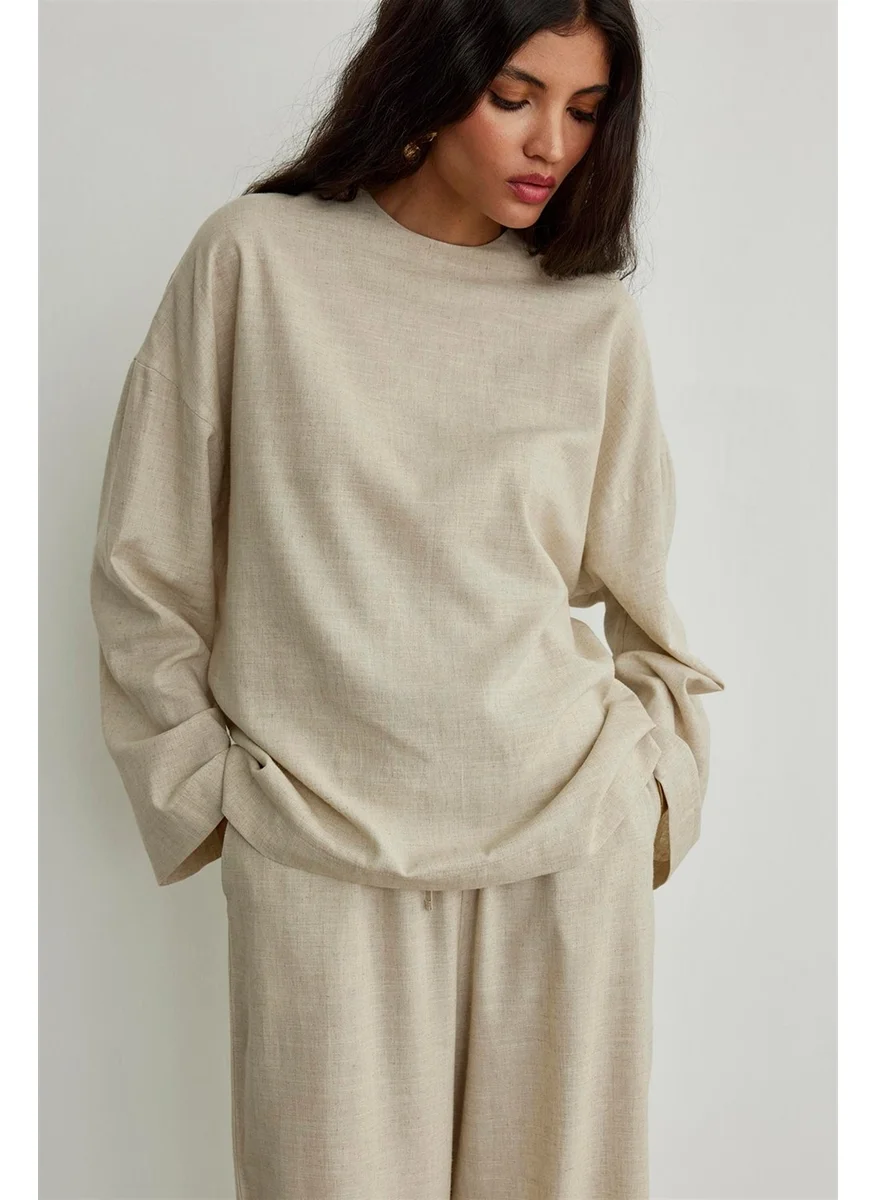سود كوليكشن Natural Kavala Linen Blouse