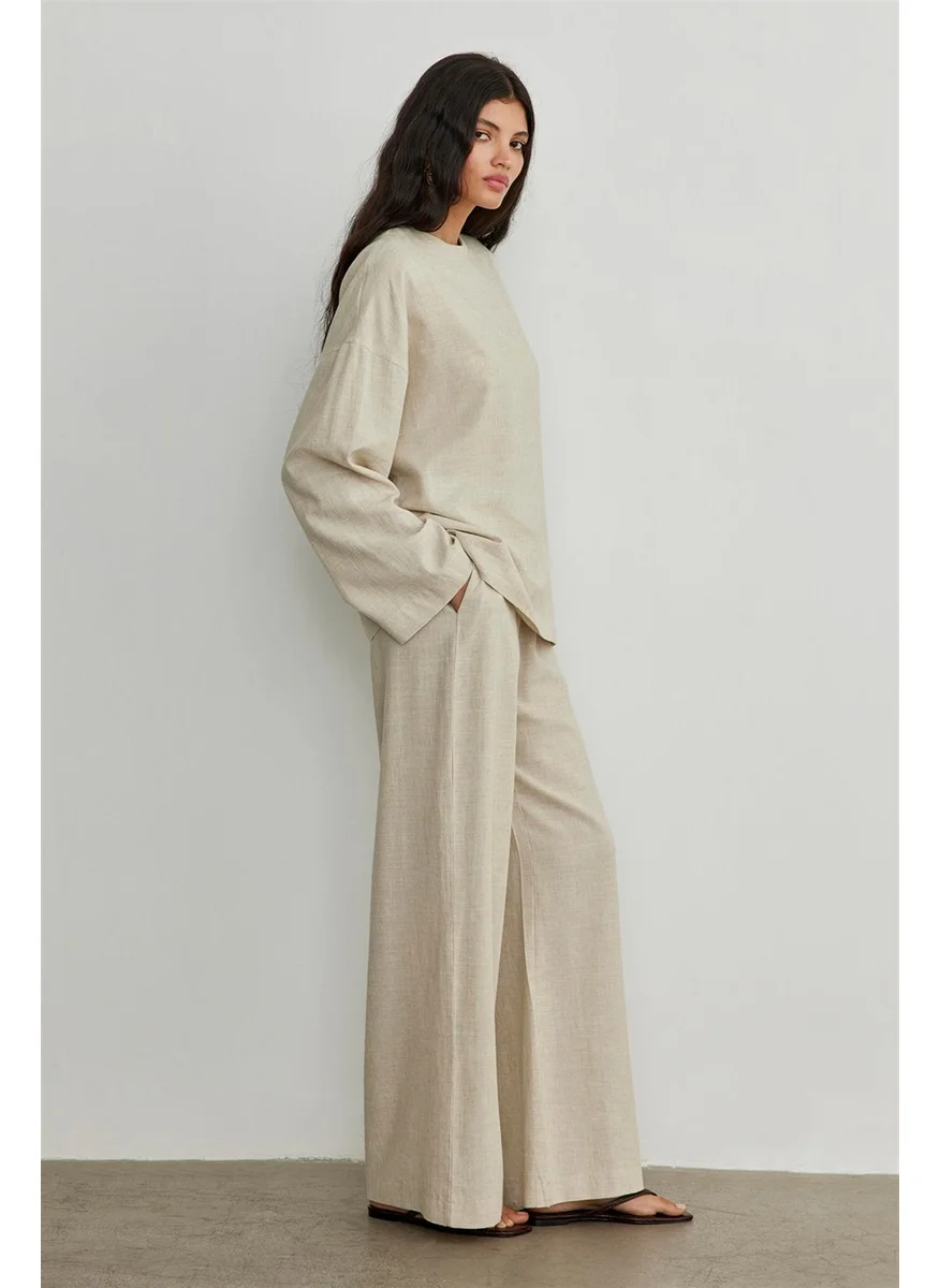 سود كوليكشن Natural Kavala Linen Blouse