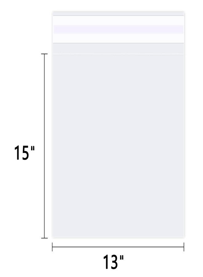 WEPOLY 13" x 15" (200 Count) Clear Cellophane Bags - Self Sealing Cello Plastic Poly Bags- for Clothing, T-Shirts, Pants - Image 2
