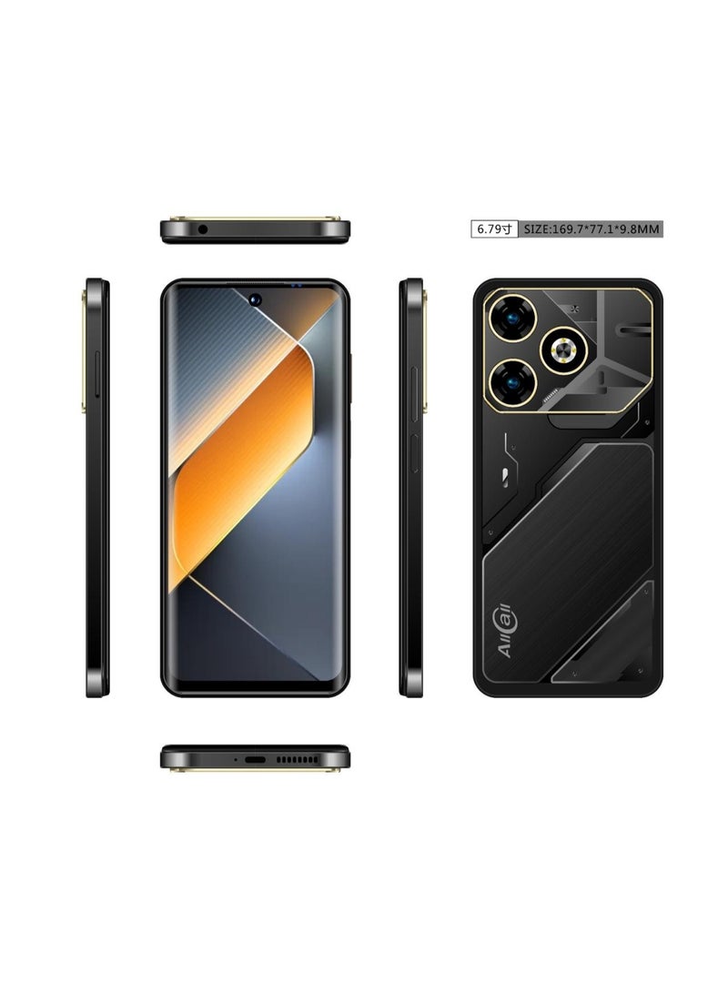 AllCall HERO 60 MAX - ذاكرة الوصول العشوائي: (4+16) 20 جيجابايت + ذاكرة القراءة فقط: 128 جيجابايت، شاشة 6.8 بوصة 720*1640 IPS HD+، بطارية 5160 مللي أمبير، لون أسود سريع